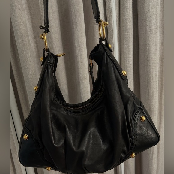 Gucci Black and Gold Shoulder Bag with Hobo Design - Picture 1 of 15